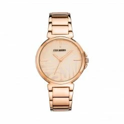 SteveMadden CLEAN LINE LINK WATCH ROSE GOLD All New