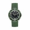 SteveMadden RUBBERIZED ENAMEL CASE WATCH GREEN MULTI