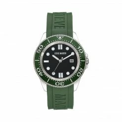 SteveMadden RUBBERIZED ENAMEL CASE WATCH GREEN MULTI