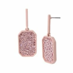 SteveMadden All New STONE PENDANT EARRINGS BLUSH