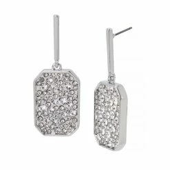 SteveMadden All New STONE PENDANT EARRINGS SILVER