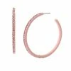 SteveMadden RHINESTONE HOOP EARRINGS BLUSH All New