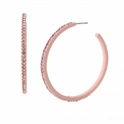 SteveMadden RHINESTONE HOOP EARRINGS BLUSH All New