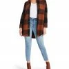 SteveMadden ELDRIDGE PLAID COAT TAN MULTI