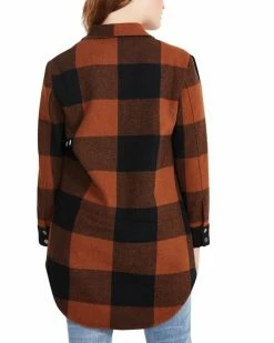 SteveMadden ELDRIDGE PLAID COAT TAN MULTI