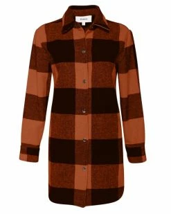 SteveMadden ELDRIDGE PLAID COAT TAN MULTI