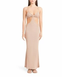 SteveMadden Night Out CUT OUT MAXI DRESS TAN