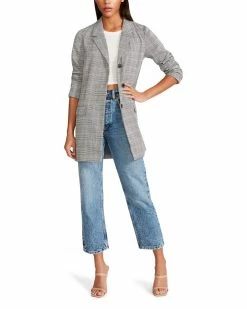 SteveMadden GET PLAID BLAZER BEIGE All New