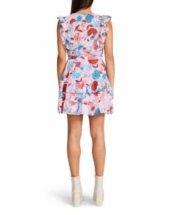 SteveMadden All New ON THE RUFFLE DRESS PINK MULTI
