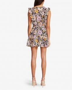 SteveMadden All New KNOW YOUR FLOWER DRESS BLACK MULTI