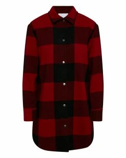 SteveMadden Shop All ELDRIDGE PLAID COAT RED