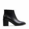 SteveMadden FOGGY BLACK LEATHER WOMEN'S SHOES