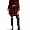 SteveMadden Shop All ELDRIDGE PLAID COAT RED