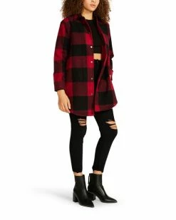 SteveMadden Shop All ELDRIDGE PLAID COAT RED