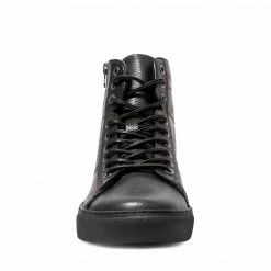SteveMadden MEN'S SHOES SLASH BLACK LEATHER