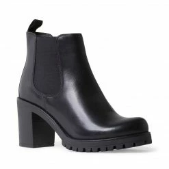 SteveMadden WOMEN'S SHOES ANAYAA BLACK LEATHER