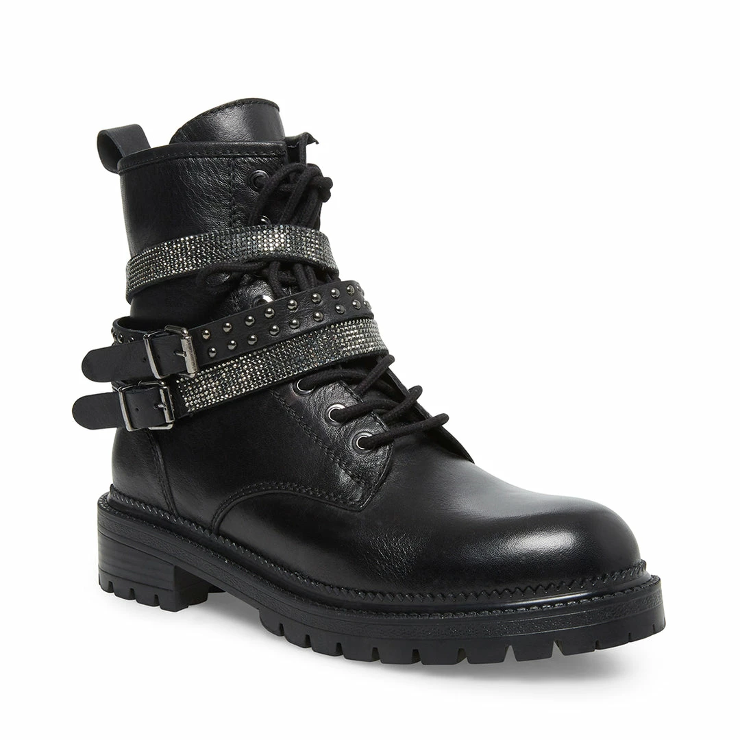 SteveMadden CAPTAIN BLACK LEATHER WOMEN'S SHOES