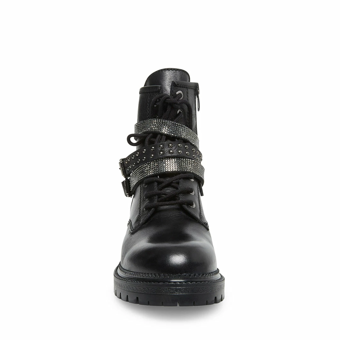 SteveMadden CAPTAIN BLACK LEATHER WOMEN'S SHOES