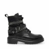 SteveMadden CAPTAIN BLACK LEATHER WOMEN'S SHOES