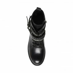 SteveMadden CAPTAIN BLACK LEATHER WOMEN'S SHOES
