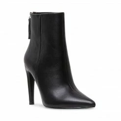 SteveMadden HALENA BLACK LEATHER WOMEN'S SHOES