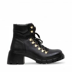 SteveMadden WOMEN'S SHOES HINTT BLACK LEATHER