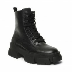 SteveMadden Super Platforms THORA BLACK LEATHER