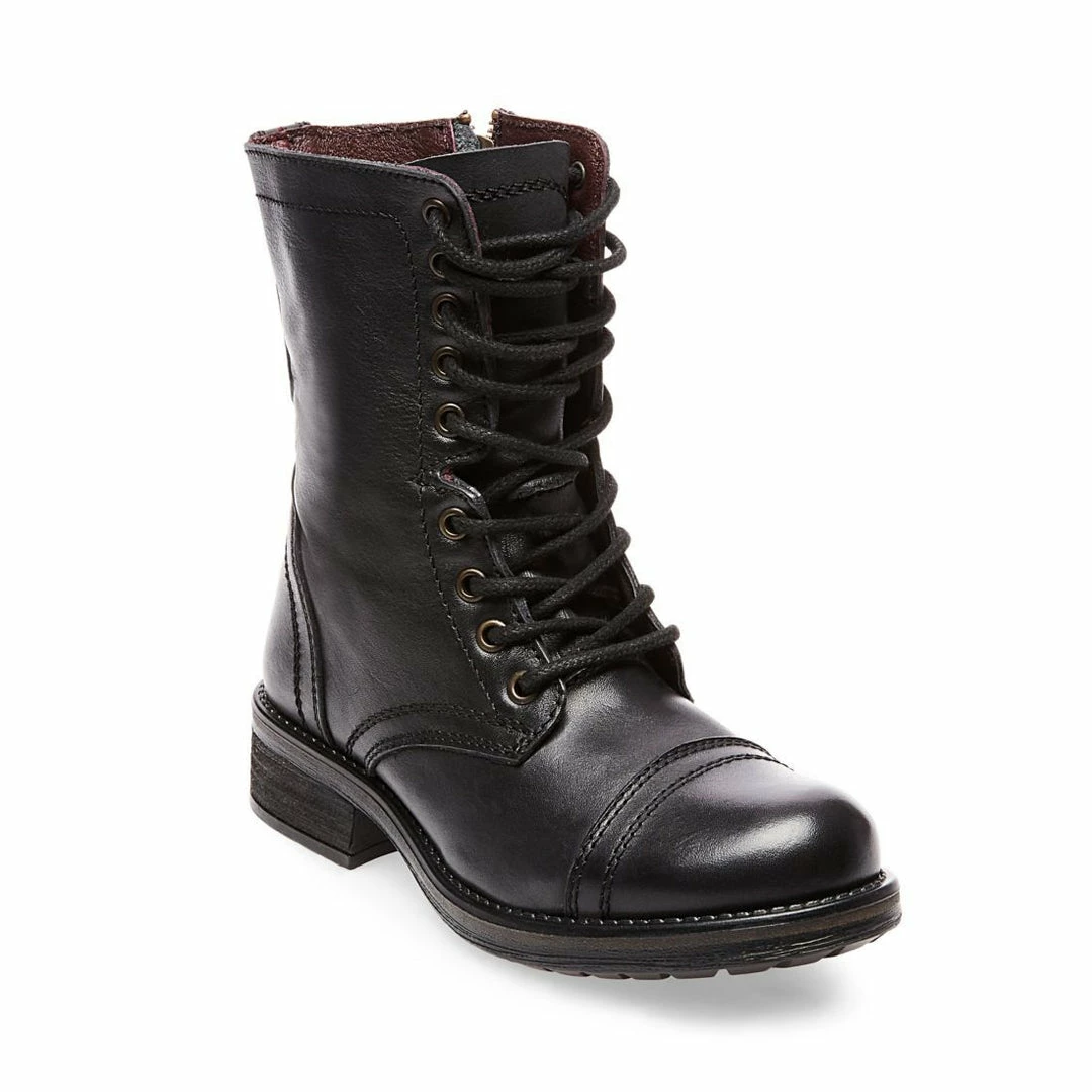 SteveMadden WOMEN'S SHOES TROOPA2.0 BLACK LEATHER