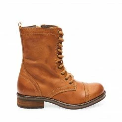 SteveMadden TROOPA2.0 COGNAC LEATHER WOMEN'S SHOES