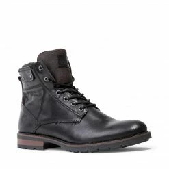 SteveMadden BALDEV BLACK LEATHER MEN'S SHOES