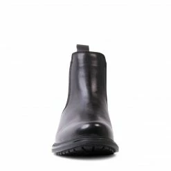 SteveMadden CRIMSON-L WATERPROOF BLACK LEATHER MEN'S SHOES