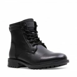 SteveMadden DIRK BLACK LEATHER MEN'S SHOES