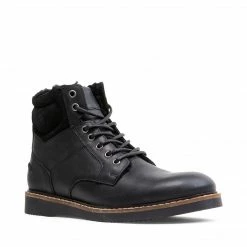 SteveMadden ORLYYF BLACK LEATHER MEN'S SHOES