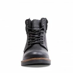 SteveMadden ORLYYF BLACK LEATHER MEN'S SHOES