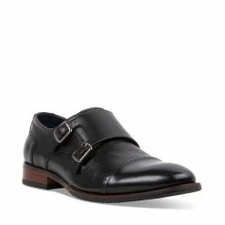 SteveMadden MEN'S SHOES MOORE BLACK LEATHER