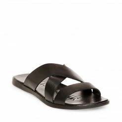 SteveMadden All New STRAPPS BLACK LEATHER