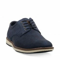 SteveMadden BALLARDD BLUE NUBUCK MEN'S SHOES