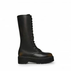 SteveMadden BENSONN BLACK LEATHER Super Platforms