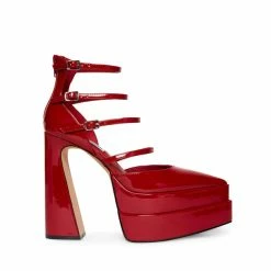 SteveMadden Super Platforms CLARA RED PATENT