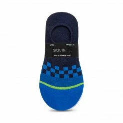SteveMadden 5PK MEN'S BLUE MULTI SNEAKER SOCKS MEN'S SHOES