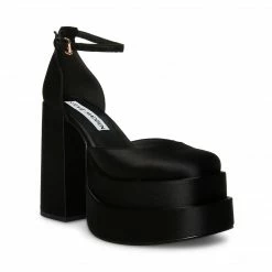 SteveMadden CHARLIZE BLACK SATIN
