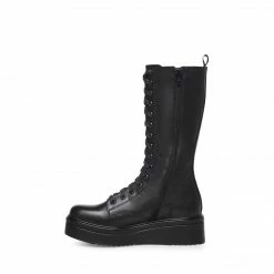 SteveMadden Super Platforms CHRYSTIE BLACK LEATHER